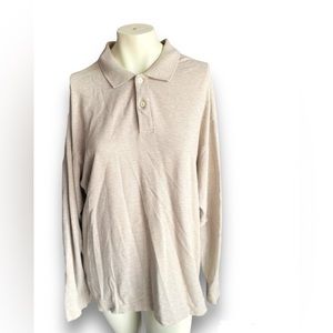 Size Large Men’s LL Bean long sleeve polo oatmeal colored
